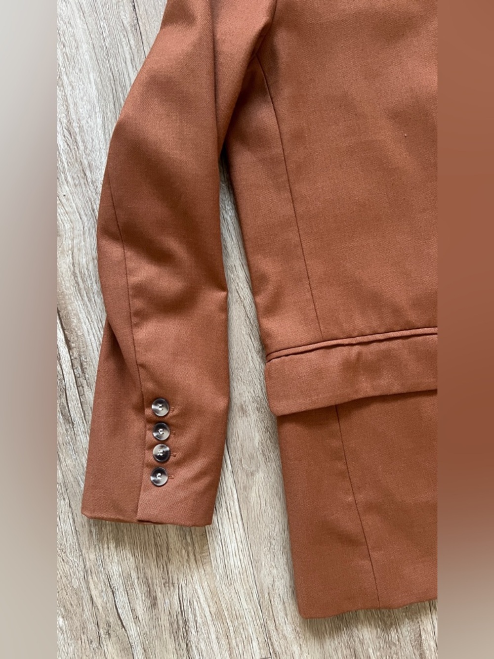 Brown with Rust Tone •Double-Breasted Blazer •Classic Work Wear •Minimalist - Picture 9 of 13